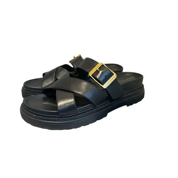 Cole Haan Freya Black Leather Slide Sandals, Women's Size 9.5 B New! - Picture 1 of 6